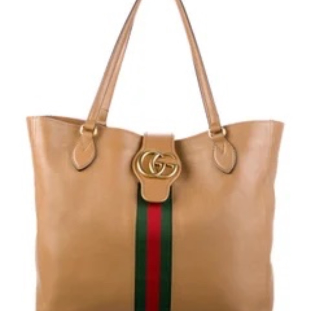 Gucci | Medium Double G Web Tote | Tan